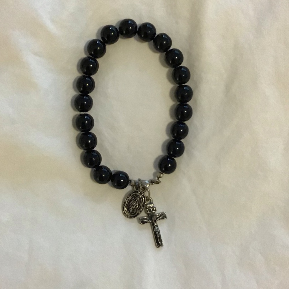 Rosary bead style vintage bracelet